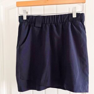 Athleta Womens Skort Size XS Blue Pockets Stretch Belt Loops Pull On